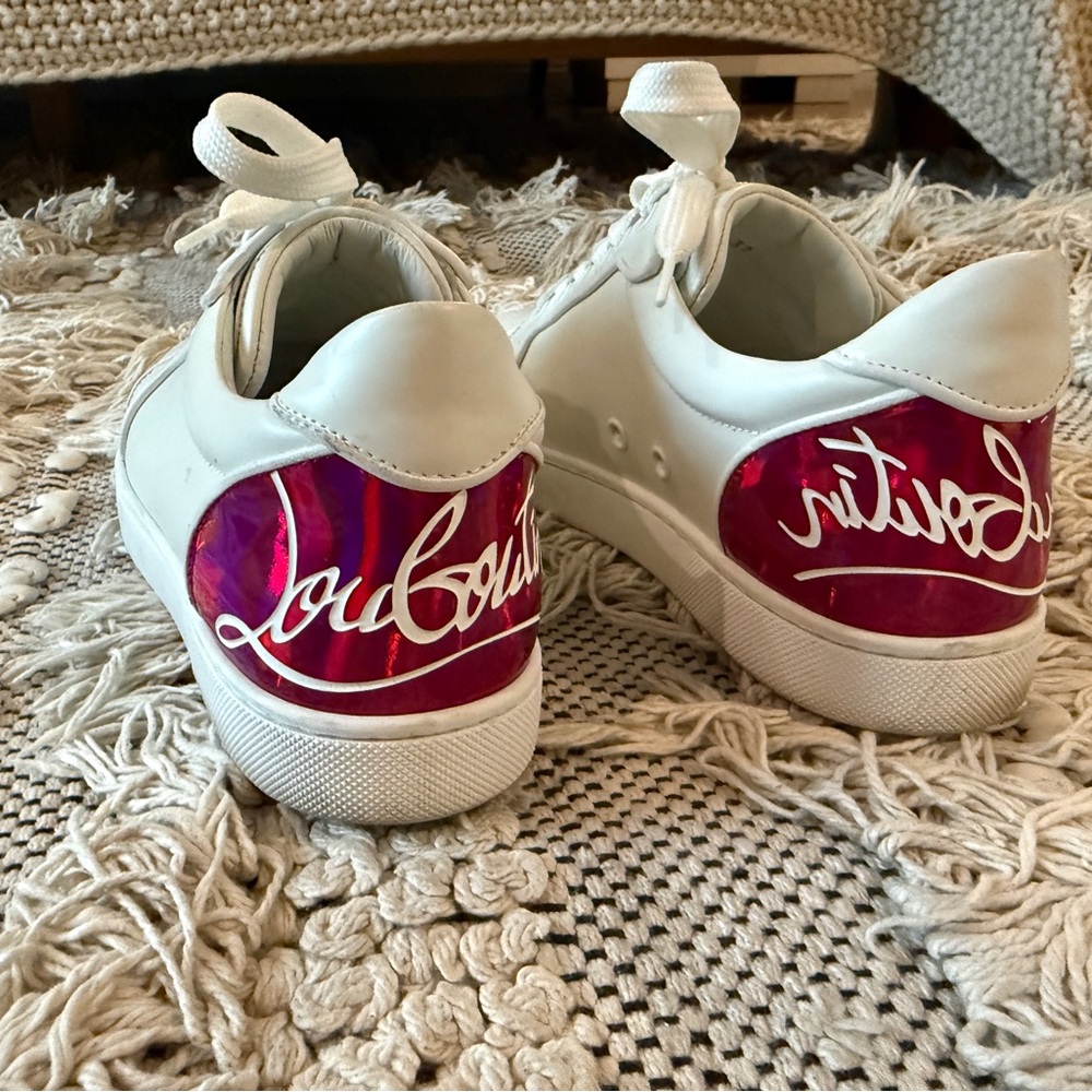 Christian Louboutin White and Pink Sneaker 🌟Authentic🌟
